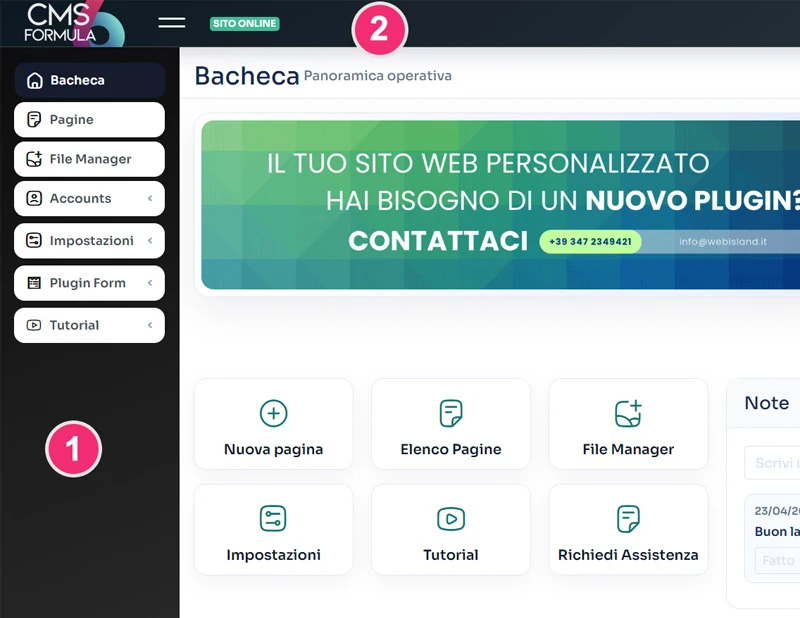 Nuovo layout grafico del pannello Admin di CMS-Formula 6.0 e non solo